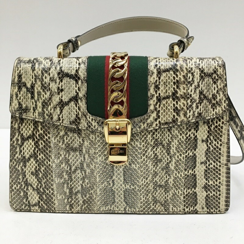 Gucci Python 2WAY Handbag Black - Picture 2 of 14